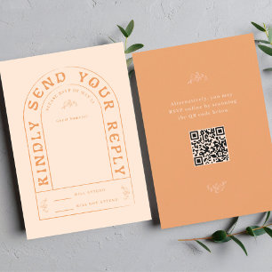 Tarjeta RSVP de boda de San Miguel con código QR