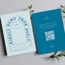 Tarjeta RSVP de boda de San Miguel con código QR