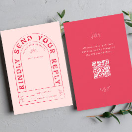 Tarjeta RSVP de boda de San Miguel con código QR