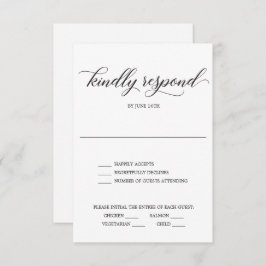 Tarjeta RSVP de boda de script clásico