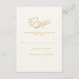 Tarjeta RSVP de Boda de Script Gold We Do