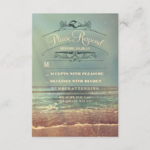 tarjeta RSVP de boda de Shabby Beach