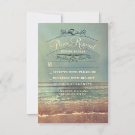tarjeta RSVP de boda de Shabby Beach