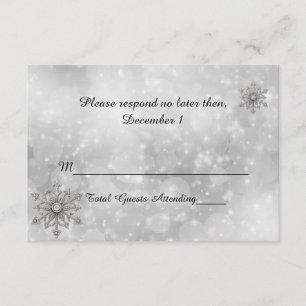 Tarjeta RSVP de Boda de Snowflake de Invierno