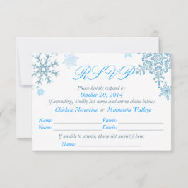 Tarjeta RSVP de Boda de Snowflake (Plata de Malibu