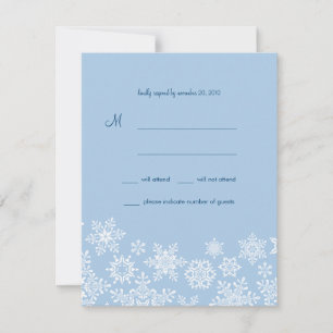 Tarjeta RSVP de Boda de Snowflakes para Invierno