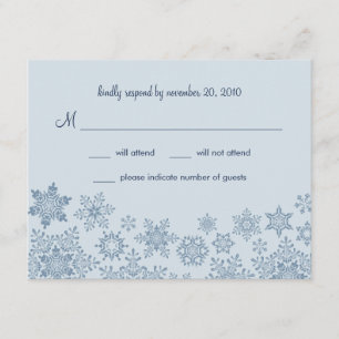 Tarjeta RSVP de Boda de Snowflakes para Invierno