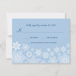 Tarjeta RSVP de Boda de Snowflakes para Invierno