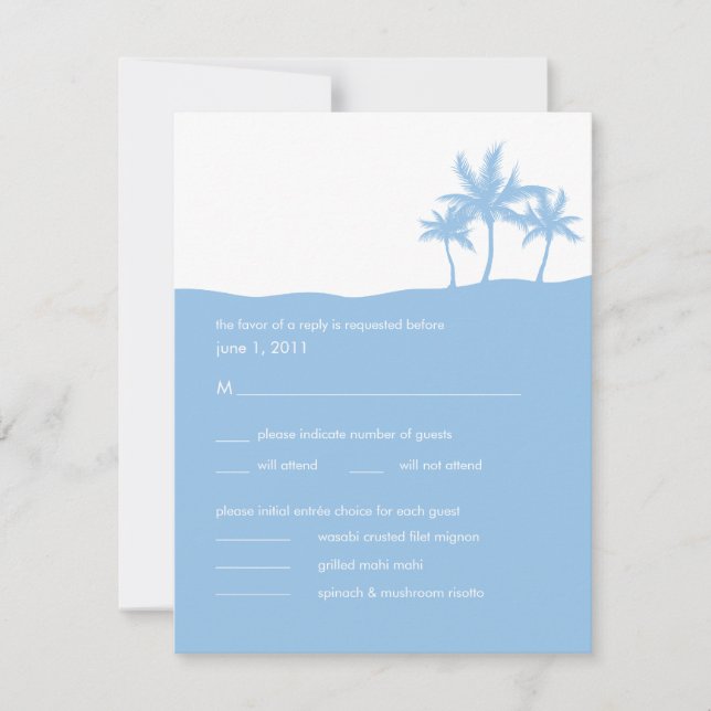 Tarjeta RSVP de Boda de Sueños de Mar (Anverso)