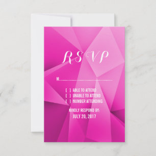 Tarjeta RSVP de Boda de Tones de joyas rosadas