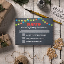 Tarjeta RSVP de Boda de vacaciones de alumbrado de