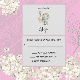 Tarjeta RSVP de Boda de Vainilla Strawberry Hydran