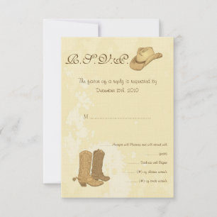 Tarjeta RSVP de Boda de Vaquero