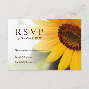 Tarjeta RSVP de Boda de verano de girasol amarillo