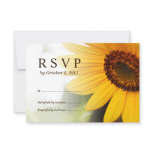 Tarjeta RSVP de Boda de verano de girasol amarillo