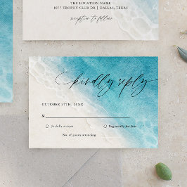 Tarjeta RSVP de Boda de Verano Ocean Beach