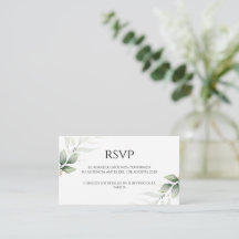 Tarjeta RSVP de Boda de Verde Española