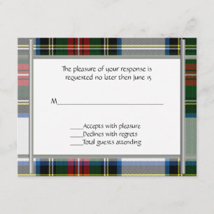 Tarjeta RSVP de Boda de Vestido de Stewart