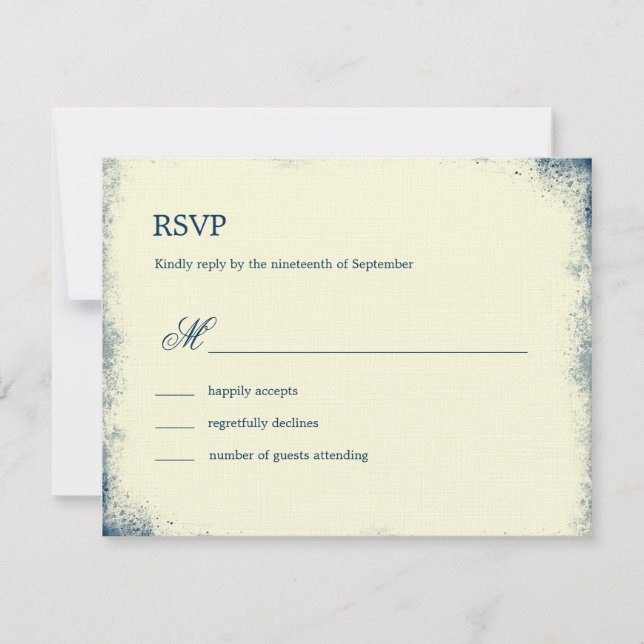 Tarjeta RSVP de Boda de Viñedo Rústica - Armada (Anverso)
