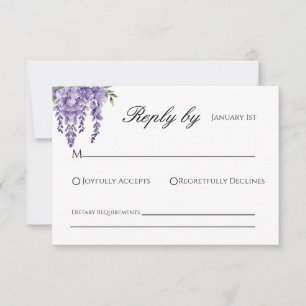 Tarjeta RSVP de boda de Wisteria