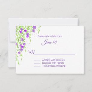 Tarjeta RSVP de Boda de Wisteria Púrpura