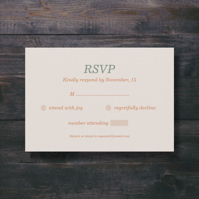 Tarjeta RSVP de boda de Wreath y otoño (Wreath & Fall Wedding RSVP Card - Front)