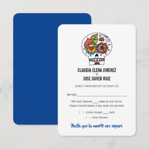 Tarjeta RSVP de boda Dia de los Muertos