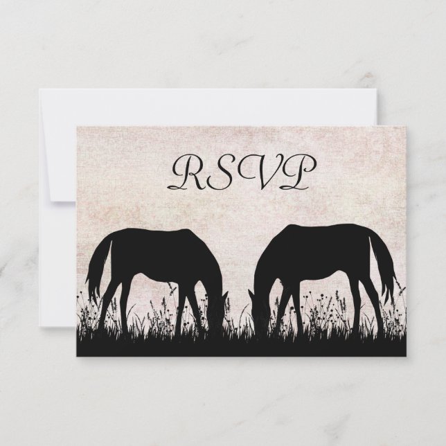 Tarjeta RSVP de Boda Ecuestriana de Amanecer de Ca (Anverso)