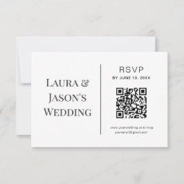 Tarjeta RSVP de boda editable con código QR