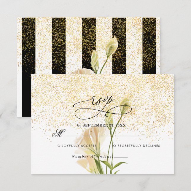Tarjeta RSVP de boda elegante (Anverso / Reverso)