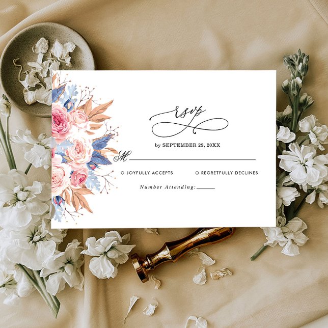 Tarjeta RSVP de boda elegante (Subido por el creador)