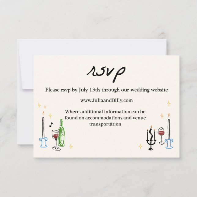 Tarjeta RSVP de boda elegante (Anverso)