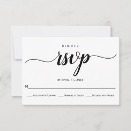 Tarjeta RSVP de boda elegante de caligrafía de esc