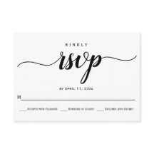 Tarjeta RSVP de boda elegante de caligrafía de esc