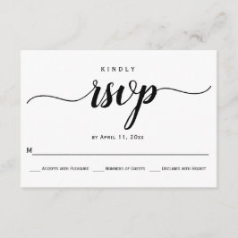 Tarjeta RSVP de boda elegante de caligrafía de esc