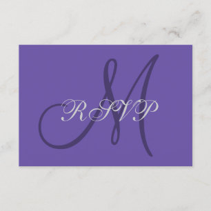 Tarjeta RSVP de boda elegante de monograma ultra v