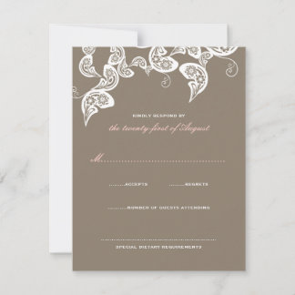 Tarjeta RSVP de Boda Elegante de Peacock Floral Bl