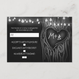 Tarjeta RSVP de boda elegante en árbol de álamos
