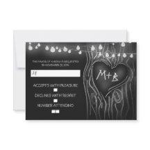 Tarjeta RSVP de boda elegante en árbol de álamos