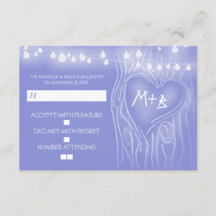 Tarjeta RSVP de boda elegante en árbol festivo