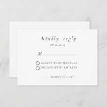 Tarjeta RSVP de Boda Elegante minimalista