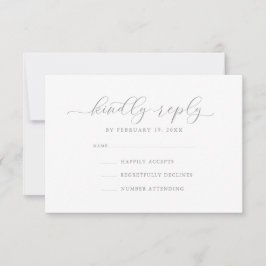 Tarjeta RSVP de boda elegante moderna