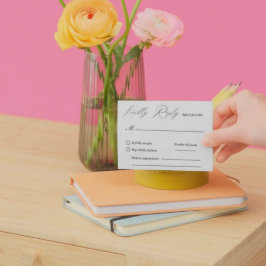 Tarjeta RSVP de boda elegante moderna