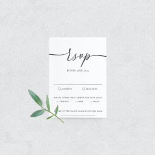 Tarjeta RSVP de boda elegante moderna