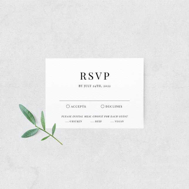 Tarjeta RSVP de boda elegante moderna (Subido por el creador)