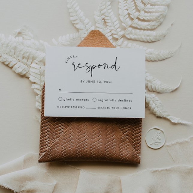 Tarjeta RSVP de boda elegante moderna (Subido por el creador)