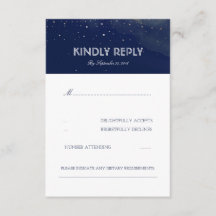 Tarjeta RSVP de Boda Elegante para Estrellas Noctu