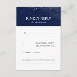 Tarjeta RSVP de Boda Elegante para Estrellas Noctu