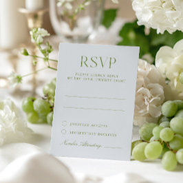 Tarjeta RSVP de Boda Elegante Verde Azul Claro y S
