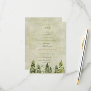 Tarjeta RSVP de boda en Pines